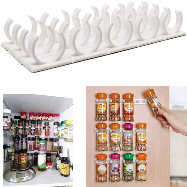 4 PCS Spice Rack Wall Storage Plastic Drawer Organizer Rack