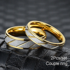 Couple Rings, Steel, Jewelry, gold