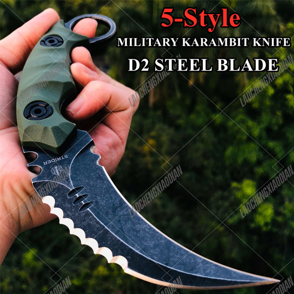 Best Sell! 5-Style Military Claw Karambit Knives Jungle Tactical Survival  D2 Steel Fixed Blade Knife Combat Neck Knifes Multifunction Outdoor  Fighting Hunting Knife W/KYDEX SHEATH