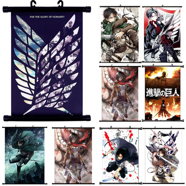 Attack on titan eren ackerman anime hd print wall scroll poster home