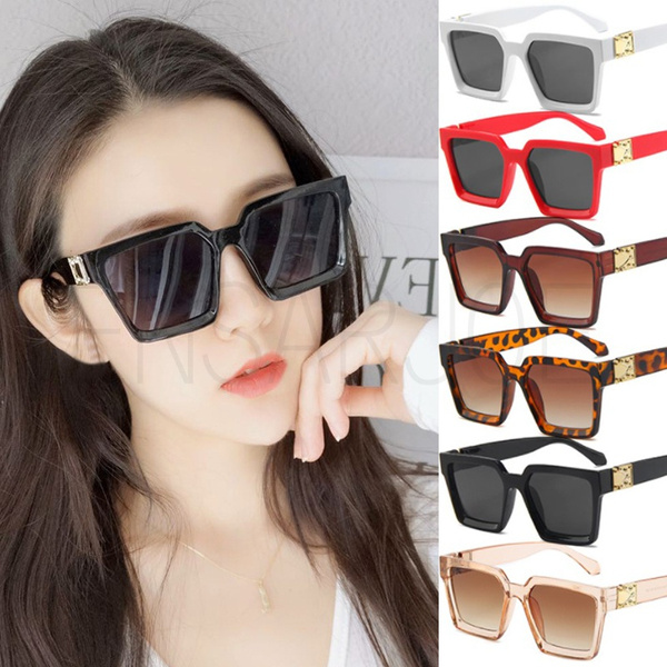 Thick Frame Sunglasses for Women Square Men's Big Sun Glasses with