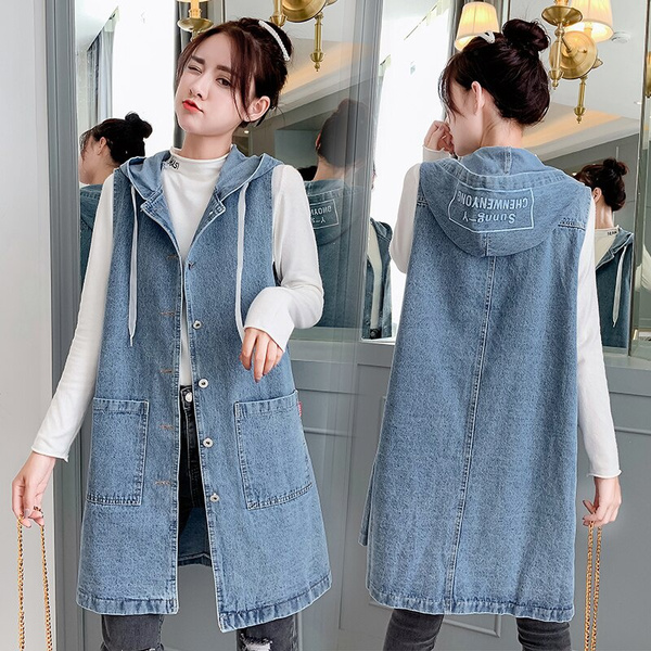 Korean Fashion Women Denim Vest Women 