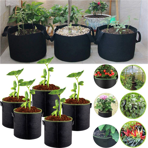 Plant Grow Bags Felt Grow Bag Gardening Fabric Grow Pot Vegetable Growing  Planter Garden Flower Planting Pots