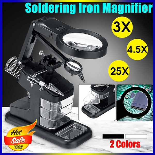Meichoon 10X LED Magnifying Glass - Handheld Metal Magnifier With Scale & Light For Reading & Inspection