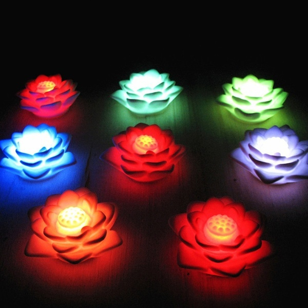 Romantic Lotus Flower Night Light Color Changing Lotus Flower LED Night ...