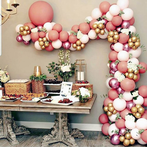 Retro Pink Balloon Garland Arch Kit for Wedding Supplies Birthday Party ...