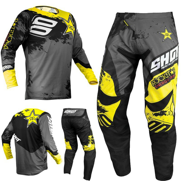 2021 New Shot Rockstar Energy Jersey \u0026 Pant Motocross MX Quad Bike Combo  Kit | Mama