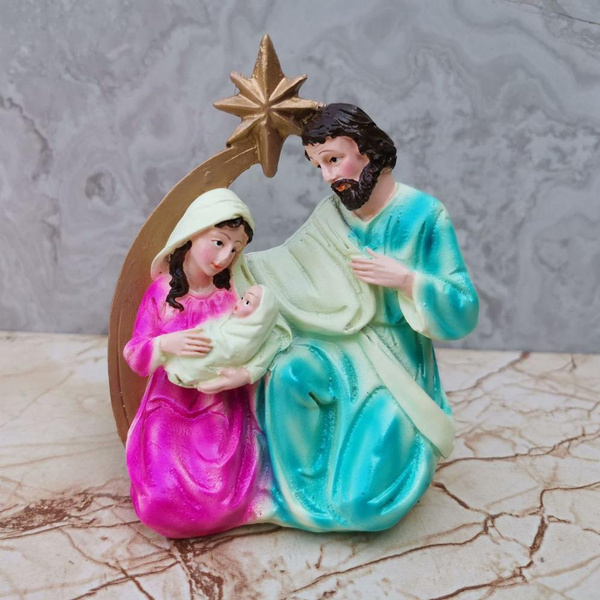 Resin Holy Family Christmas Statues Nativity Scene Decoration Figures