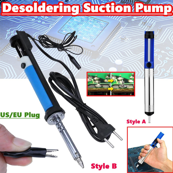 Handheld Electric Tin Suction Sucker Pen Desoldering Pump Soldering Tool EU/US 