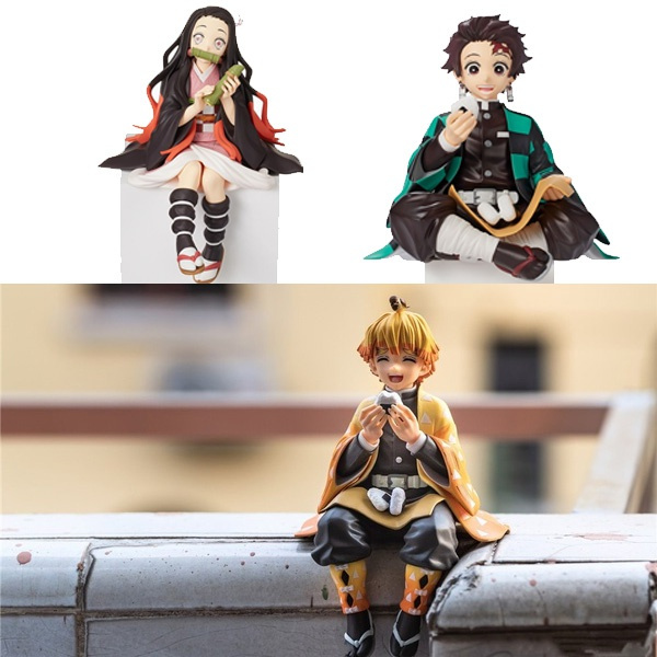 Premium Chokonose Figure Anime Demon Slayer Kamado Tanjirou Agatsuma Zenitsu  Eat Rice Balls PVC Action Figure