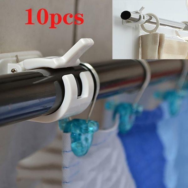 6/8/10PCS SelfAdhesive Hooks Wall Mounted Curtain Rod Bracket Shower