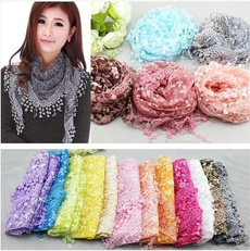 lace scarf, trianglesoftscarve, Fashion, tasselscarf