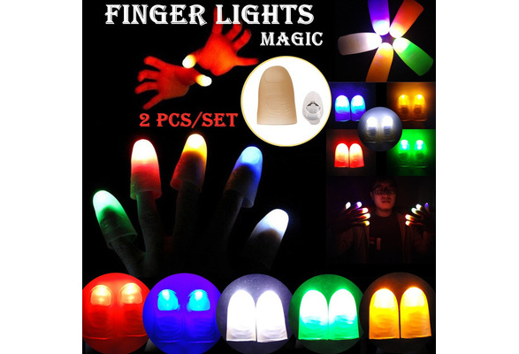 Magic Finger Lights Thumbs Light Fake Finger Prank Toy Halloween Party Tool In The Dark LED Party Decor Wave Lighting Thumb Lamp Magic Toys Free Size Finger Thumbs