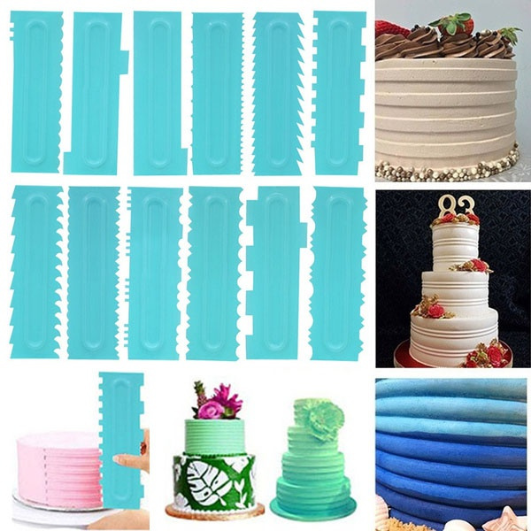 Pastry Tek 5-Pattern Metal Cake Scraper and Icing Comb with Assorted Combo  Edge 4.8 x 3.8 inch 1 count box