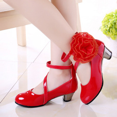 Flowers, Princess, leather, girl shoes
