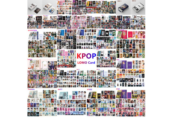 54Pcs/Box K-Pop LOMO Card Idol Blackpink NCT Stray Kids EXO ATEEZ GOT7  Treasure ITZY TXT SEVENTEEN TWICE Red Velvet Photo Card Postcard HD Poster