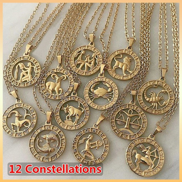 Zodiac Necklace Horoscope Birth Sign Jewellery Gold Necklace Birthday Month  Gift | eBay