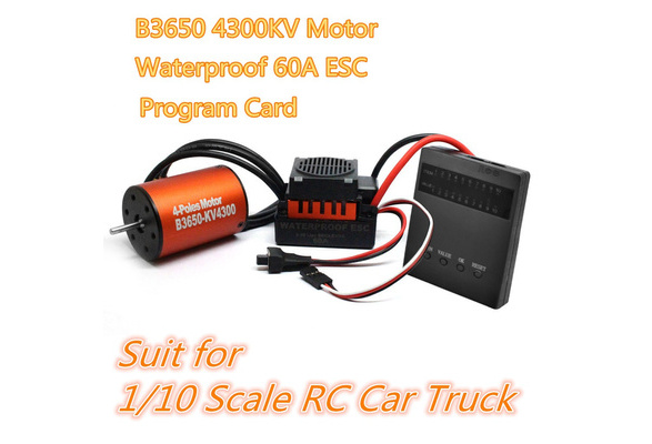 B3650 4300KV Brushless Motor+60A ESC &Program Card Combo For 1/10 RC Car Truck 