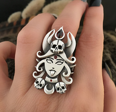 Steel, Women Ring, skull, Stainless steel ring
