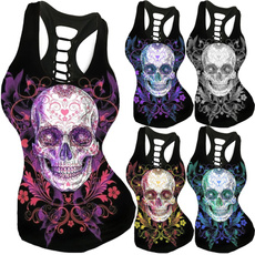 Summer, Vest, Womens Blouse, Skeleton
