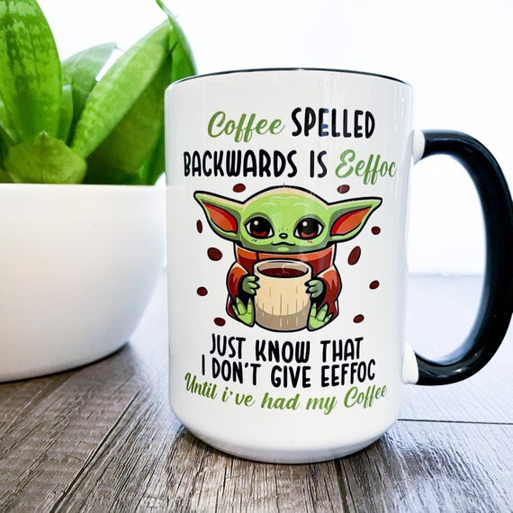 Yoda coffee shop mug