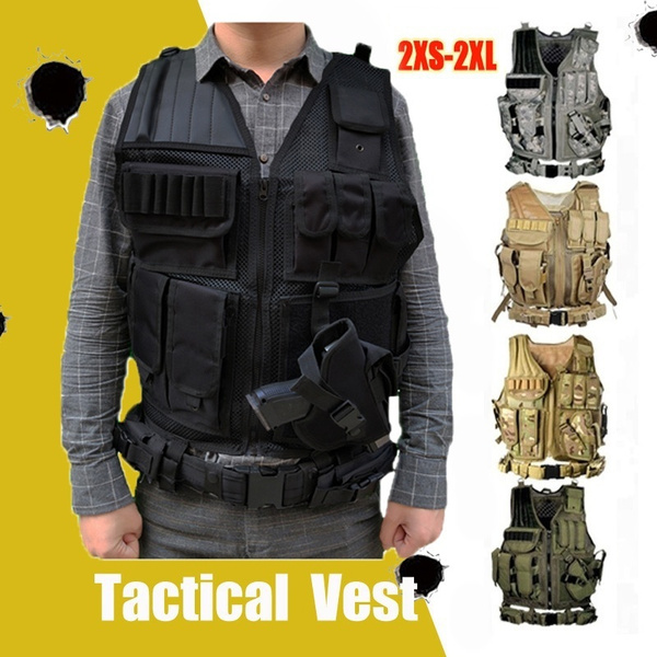 Tactical Vest Multi-pocket Army Military Vest Paintball Combat Vest for Wargame 