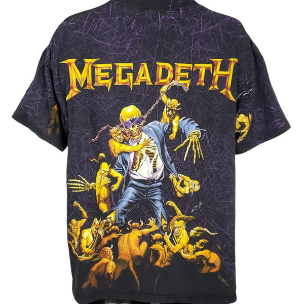 Megadeth Shirt Vintage 1991 Vic Goes To Hell All Over Print Made USA Mens Size XL | Wish