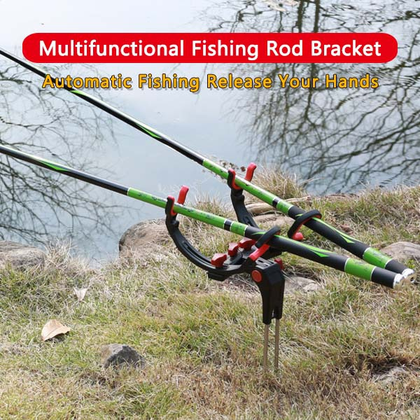 2 Type Rod Stand Rod Holder for Bank Fishing 360 Degree Adjustable Fishing  Pole Holder Red