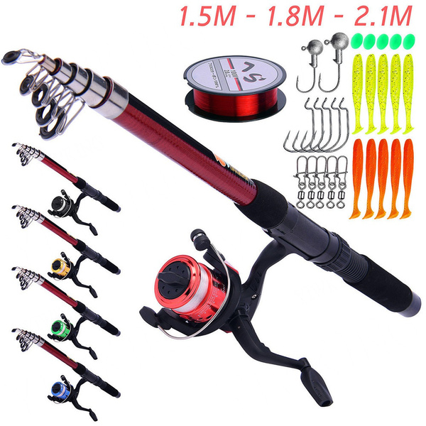 Fishing Rod and Reel Combo Spinning Combo Left/Right Freshwater Saltwater  Fishing Tackle Set Portable Travel Rod and Reel Lure Line Fishing Gear