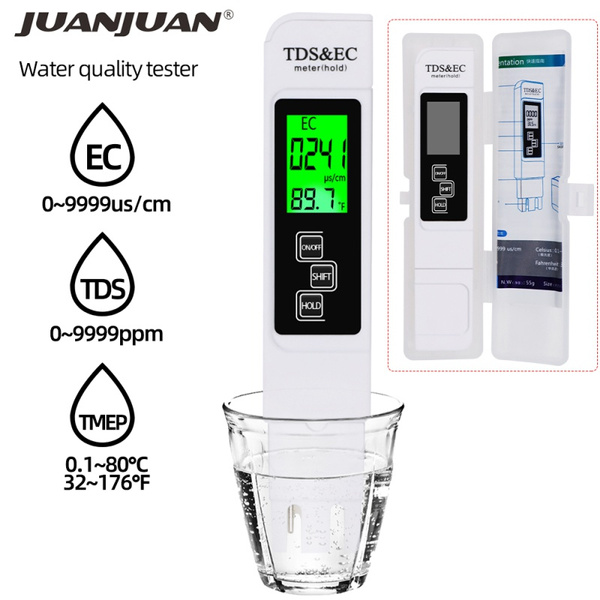 3 in 1 liquid crystal digital water quality meter test pen metal