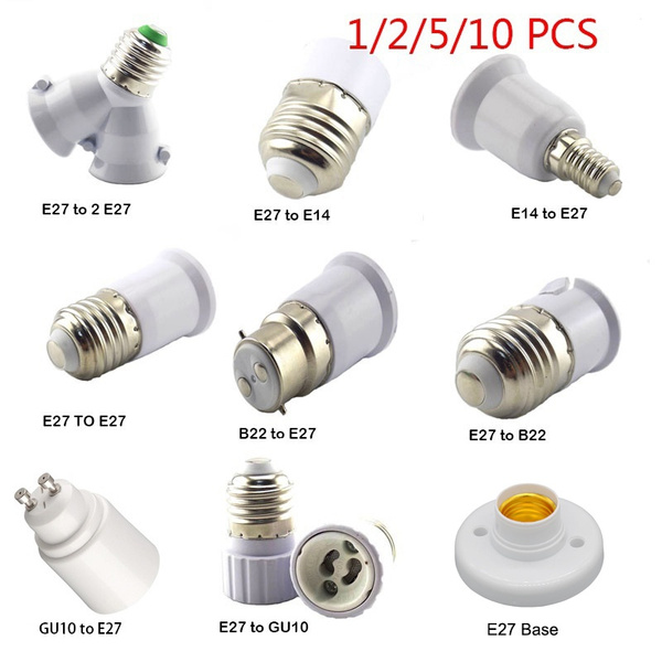 Plantkunde dialect Belichamen Lamp Holder Converter B22 E27 E14 GU10 Base Durable Home Socket Conversion  Portable Light Bulb Base Zx(1/2/5/10PCS) | Wish