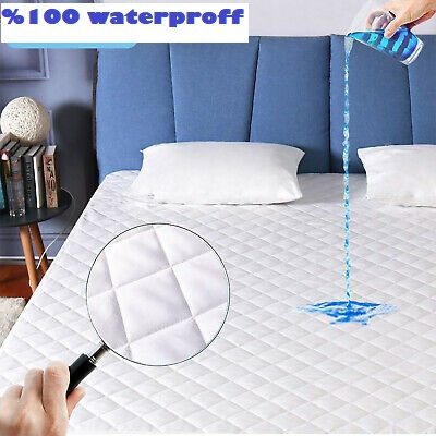 SINGLE/ DOUBLE/ KING & SUPER KING WATER PROOF FITTED MATTRESS PROTECTOR COVER 