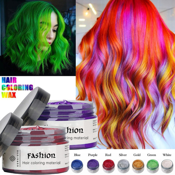 2021 Fashion Trend 7 Colors Fashion Temporary Color Dye Mud Salon Hair Wax  Cream Styling Modeling Pomade Sliver Grandma Green Hair Dye | Wish