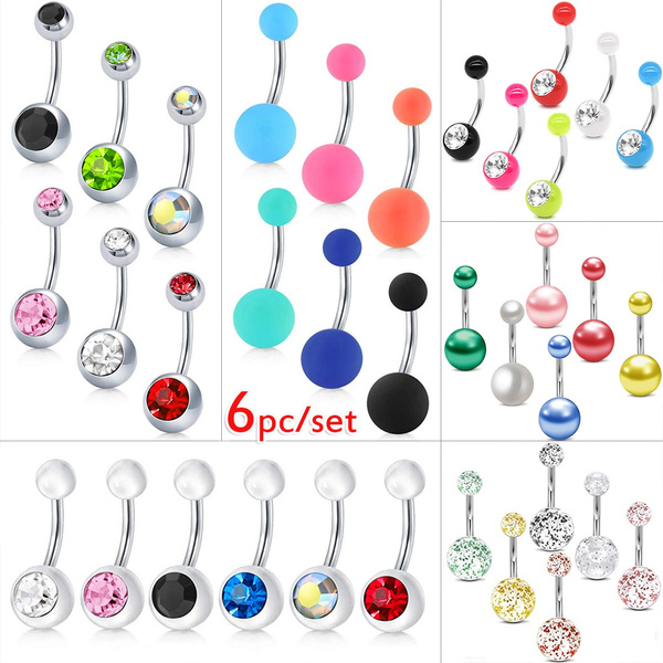 Mayhoop 14G Belly Button Piercing Stainless Steel 6mm Damen Herren