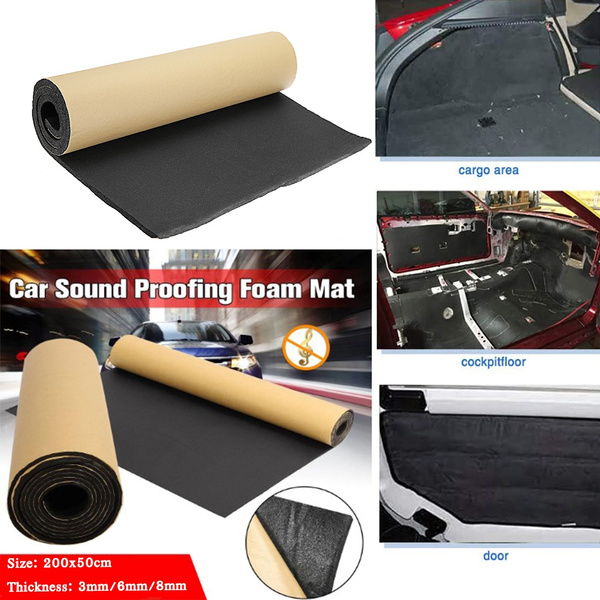 1Roll 200cmx50cm 3mm/6mm/8mm Adhesive Closed Cell Foam Sheets Soundproof  Insulation Home Car Sound Acoustic Insulation DIL