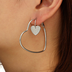 Heart, pendantearring, Hoop Earring, Jewelry