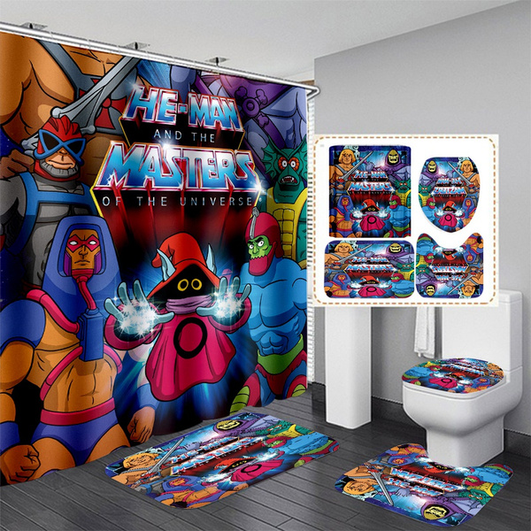 Toilet Seat Cover Rugs, He Man Shower Curtain