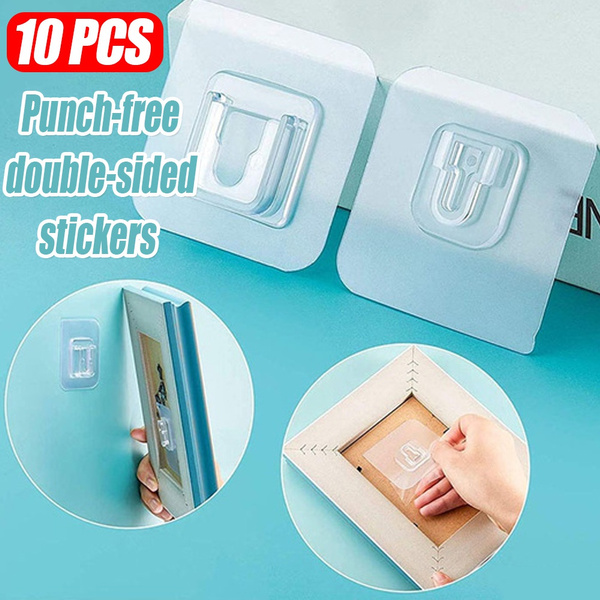 WishHaus Double Sided Adhesive Wall Hooks Heavy Duty Sticking for