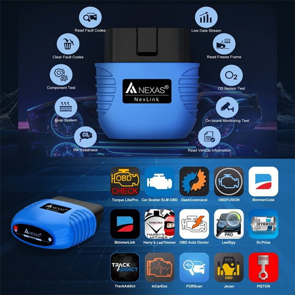 Nexas Nexlink Bluetooth 5.0 Diagnostic Scanner For Ios & Android