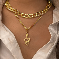 Chain Necklace, 18k gold, punk necklace, Jewelry