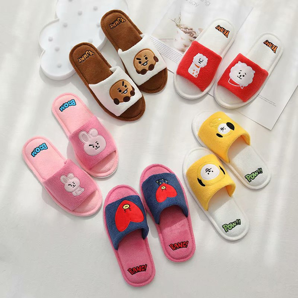 Popular KPOP BTS BT21 Plush Slippers 