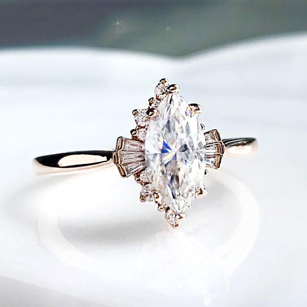 Unique marquise engagement on sale rings