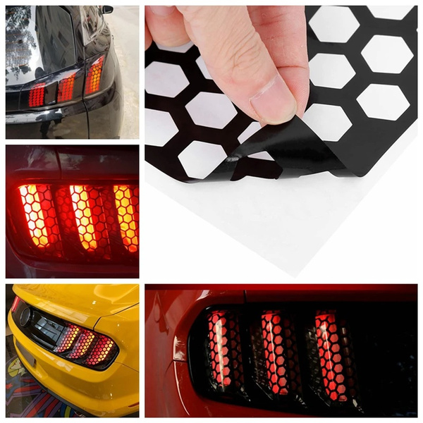 Universal Car Rear Tail Light Cover Honeycomb Sticker Lamp Decal Accessories