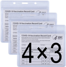 CDC Vaccination Card Protector, 4 X 3 in Immunization Record Vaccine Cards Holder, Vaccine ID Card Name Tag Badge Cards Holder, Premium Clear Vinyl Plastic Sleeve with Waterproof Type Resealable Zip