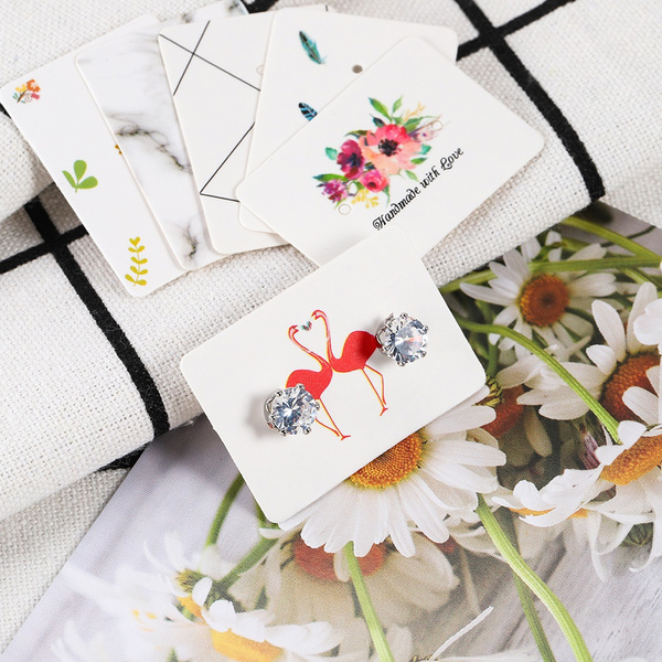 100Pcs/lot Kraft Paper Earrings Card Earring Studs Hang Tag Jewelry