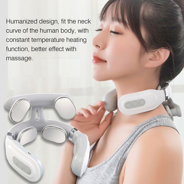 Neck Massager with Heat Micro Electric Massager for Neck Shoulder Pain  Relief USB Neck Massager Relax Muscles Floating 4 Heads Vibrator Heating  Massager for Women & Men Heated Intelligent Neck Massager Cordless