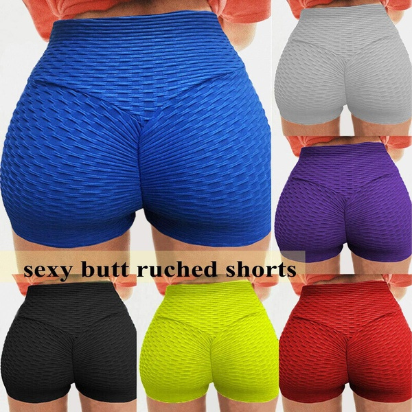 Women's High Waist Workout Gym Shorts Ruched Butt Lifting Shorts