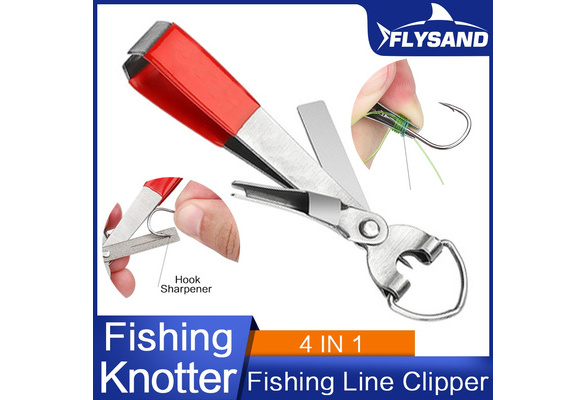 NEW 4 in 1 Fishing Quick Knot Tool Fast Tie Nail Knotter Line Cutter  Clipper Nipper Hook Sharpener Fly Tying Tool Fishing Tackle Gear FLYSAND  Fishing Accessories