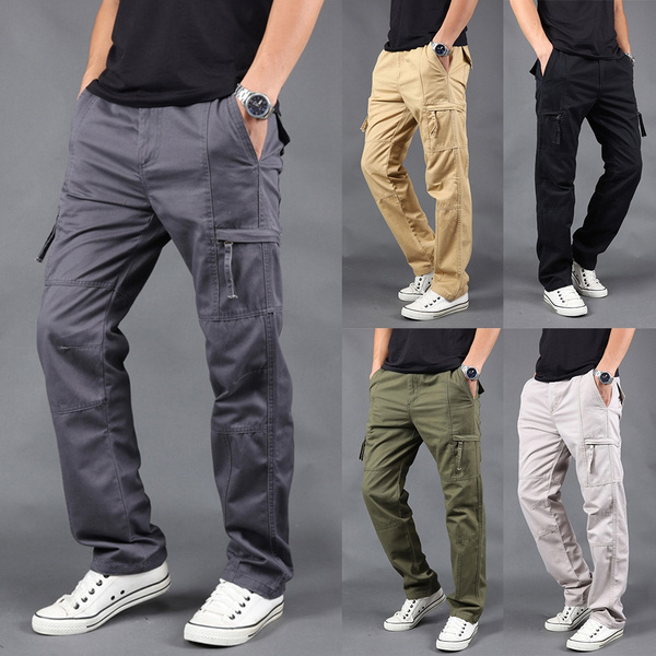 Mens Cargo Pants Military 100% Cotton Work Wear Combat Trousers Relaxe –  The Divine Looks