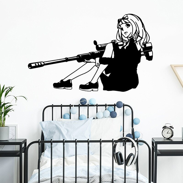 Cartoon Anime Manga Girl Sniper Rifle Shooting Gun Wall Sticker War Solider Walll Decal Bedroom Girl Room Vinyl Home Decor | Wish Cartoon Anime Manga Girl Sniper Rifle Shooting Gun Wall Sticker War Solider Walll Decal Bedroom Girl Room Vinyl Home Decor | Wish